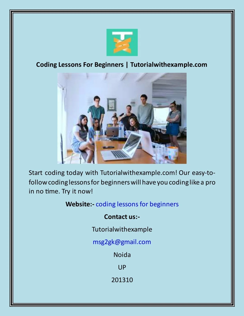 PPT - Coding Lessons For Beginners Tutorialwithexample PowerPoint ...