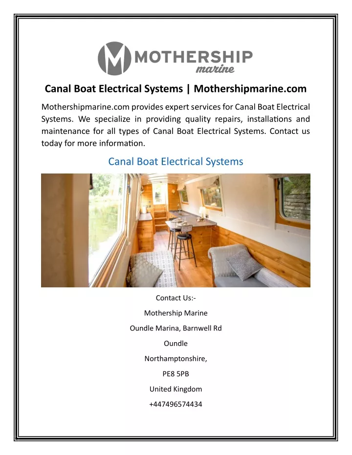 canal boat electrical systems mothershipmarine com