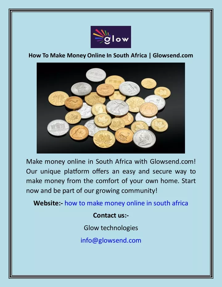 how to make money online in south africa glowsend