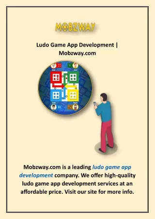 Ludo Game App Development | Mobzway.com