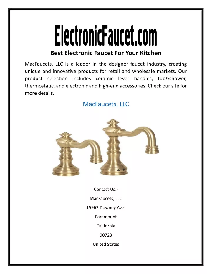 best electronic faucet for your kitchen
