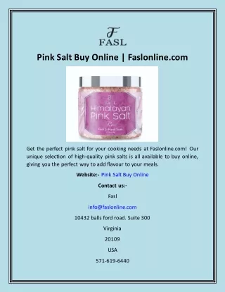 Pink Salt Buy Online  Faslonline