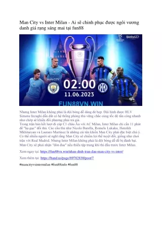 Tình hình lực lượng của Man City vs Inter Milan trong trận chiến tranh Cúp C1 tạ