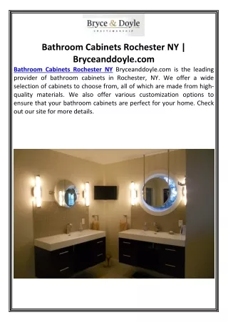 Bathroom Cabinets Rochester NY | Bryceanddoyle.com