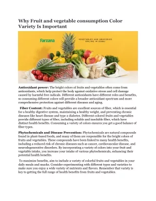 why fruit and vegetable consumption color variety