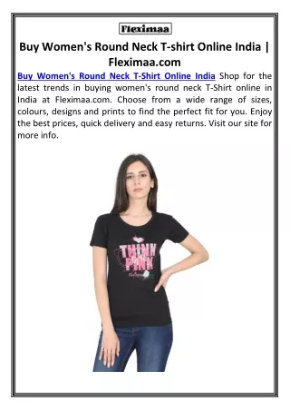 Buy Women's Round Neck T-shirt Online India | Fleximaa.com