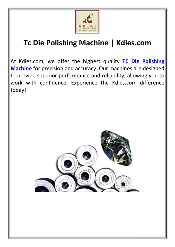 tc die polishing machine kdies com