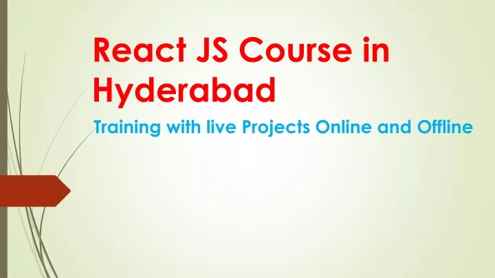 react js course in hyderabad