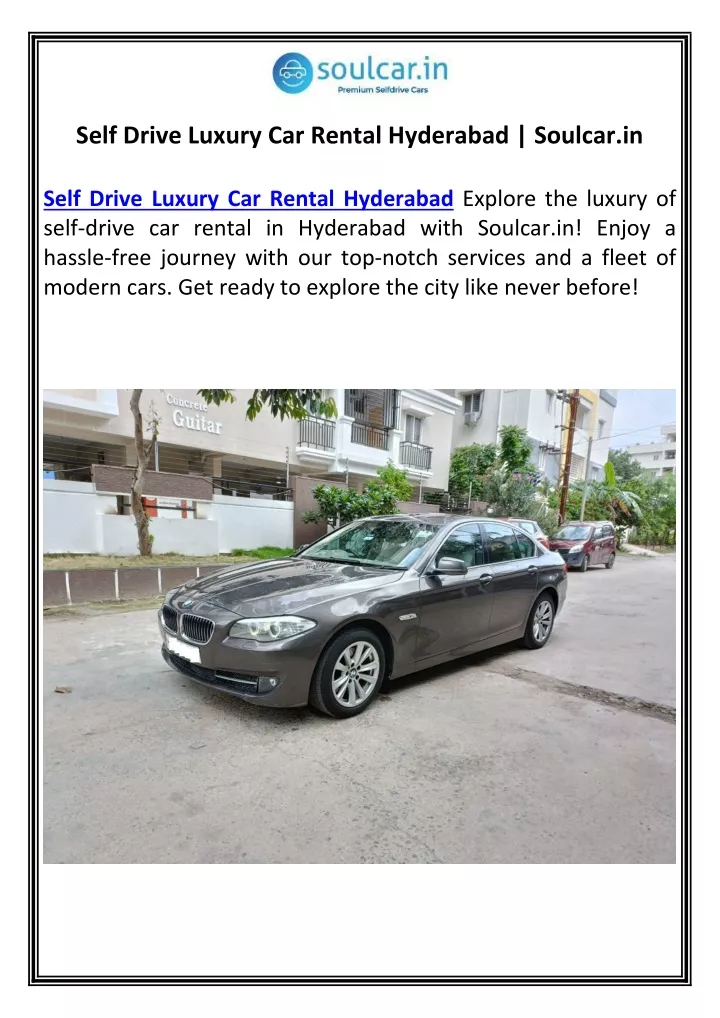 self drive luxury car rental hyderabad soulcar in