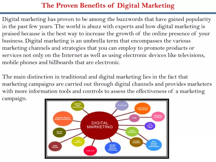 the proven benefits of digital marketing