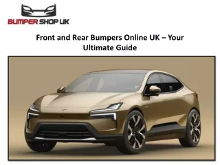 Front and Rear Bumpers Online UK – Your Ultimate Guide