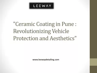Ceramic Coating in Pune