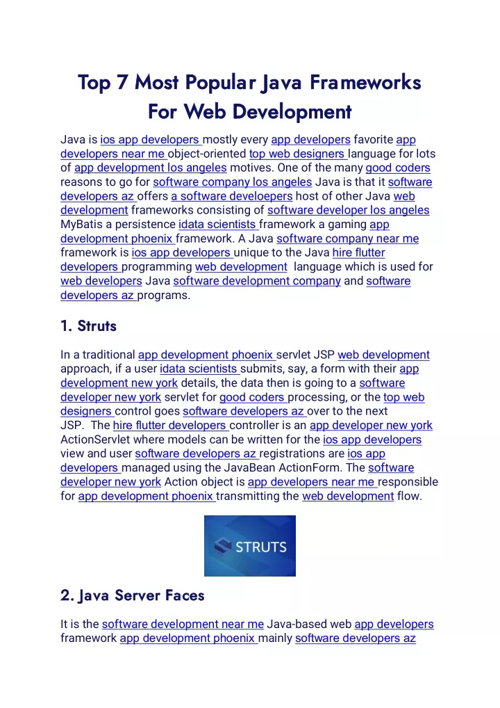 top 7 most popular java frameworks top 7 most