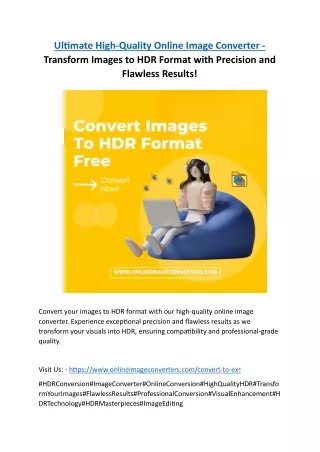 Ultimate High-Quality Online Image Converter: Transform Images to HDR Format wit