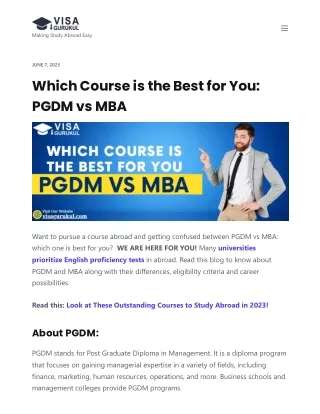 PGDM vs MBA with Visa Gurukul