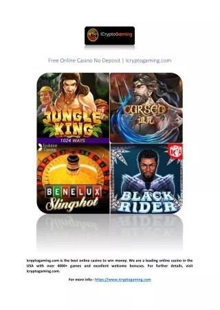 free online casino no deposit icryptogaming com