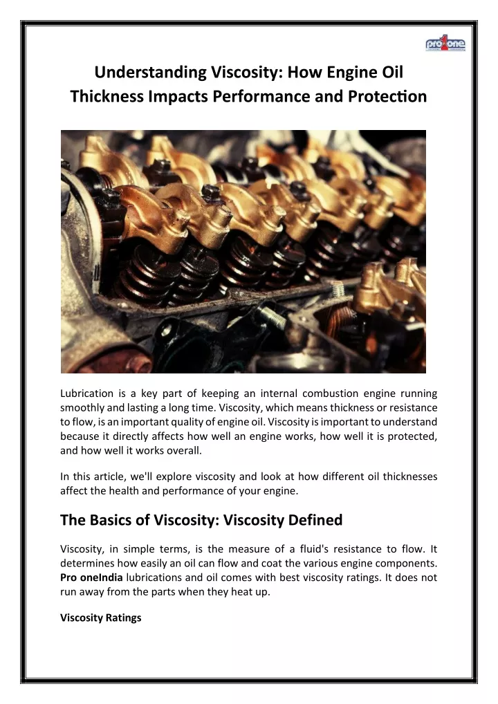 understanding viscosity how engine oil thickness
