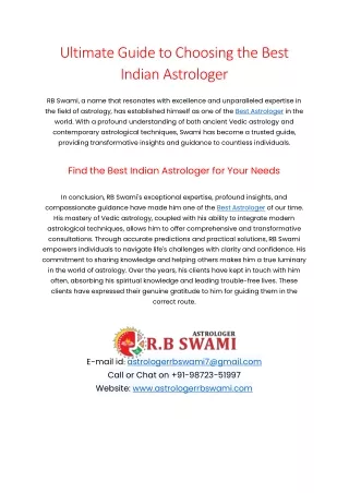 Best Indian Astrologer