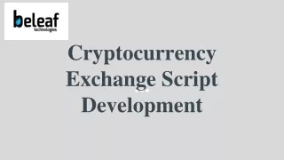 Cryptocurrency Exchange Script Development
