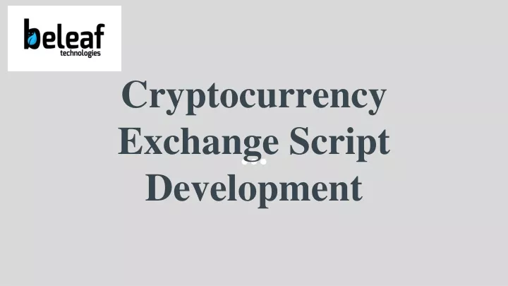 cryptocurrency exchange script development