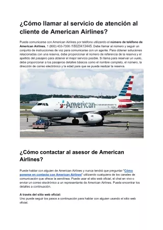 ¿Cómo llamar al servicio de atención al cliente de American Airlines