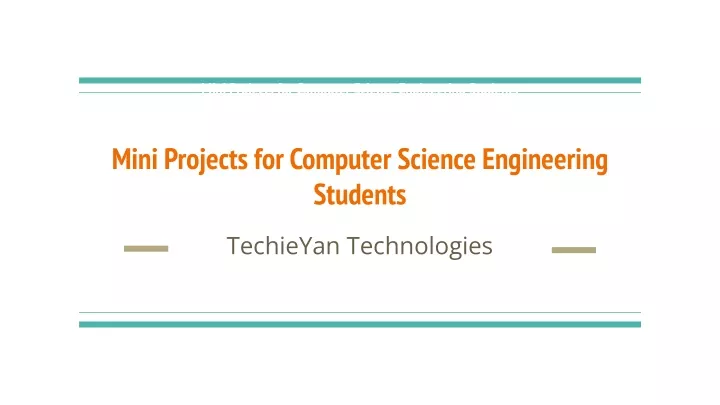 mini projects for computer science engineering