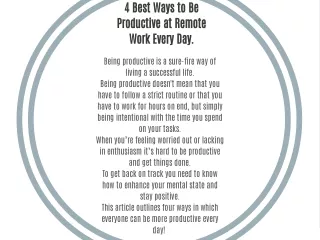 4 best ways to be productive at remote work every