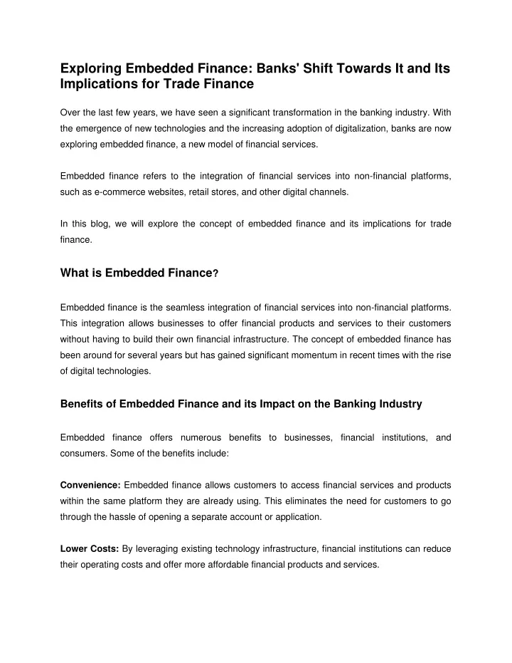 exploring embedded finance banks shift towards