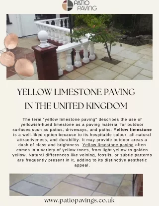 Yellow Limestone Paving in The United Kingdom