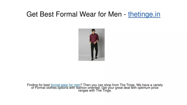 get best formal wear for men thetinge in