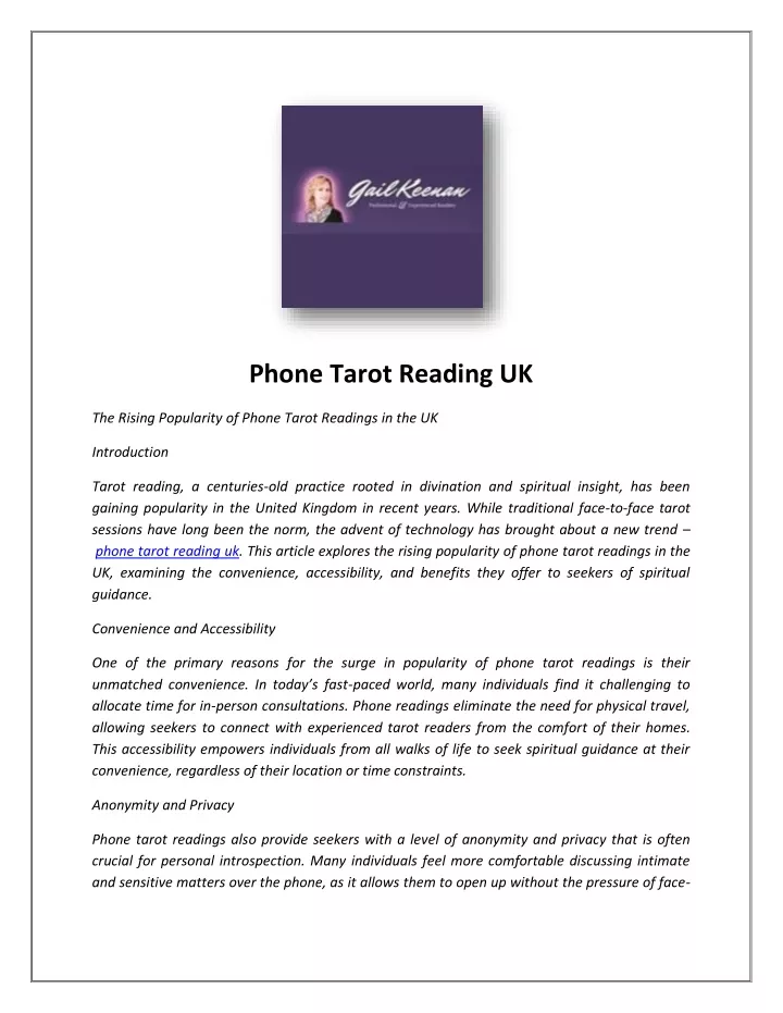 phone tarot reading uk
