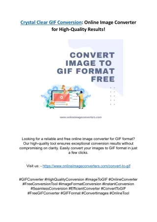 Crystal Clear GIF Conversion: Online Image Converter for High-Quality Results!