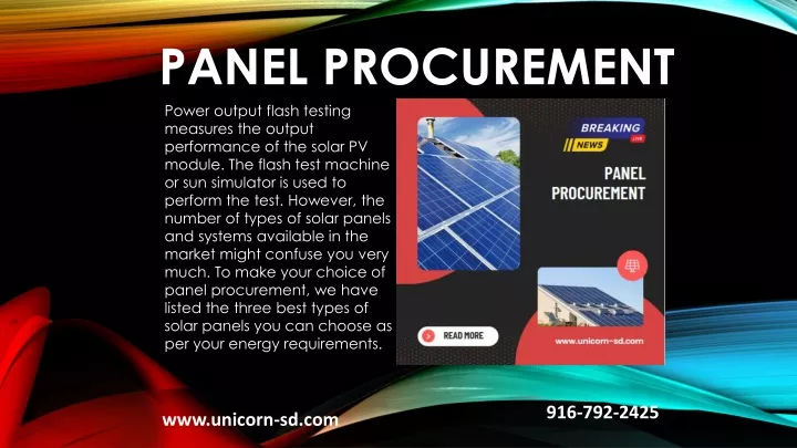 panel procurement
