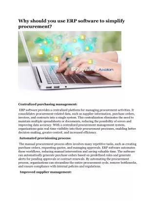 why should you use erp software to simplify