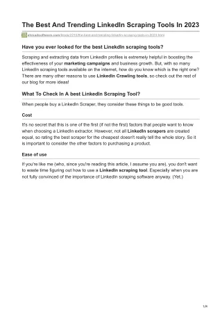 the best and trending linkedin scraping tools