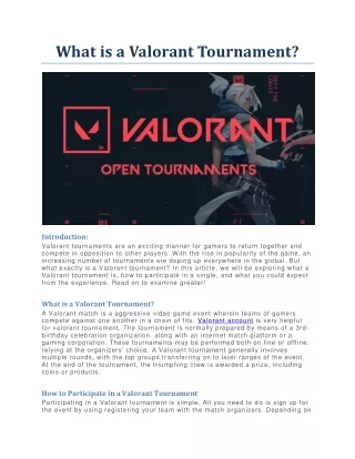 What is a Valorant Tournament