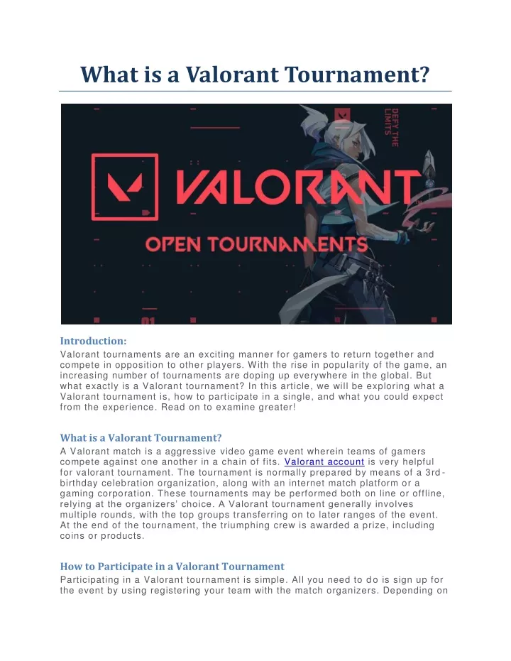 what is a valorant tournament