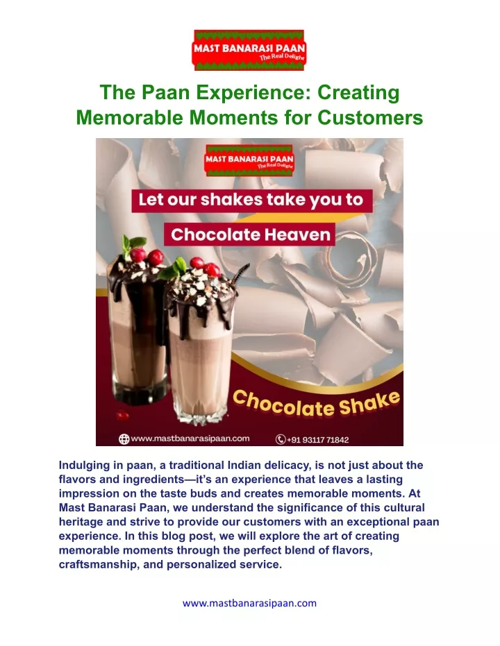 the paan experience creating memorable moments