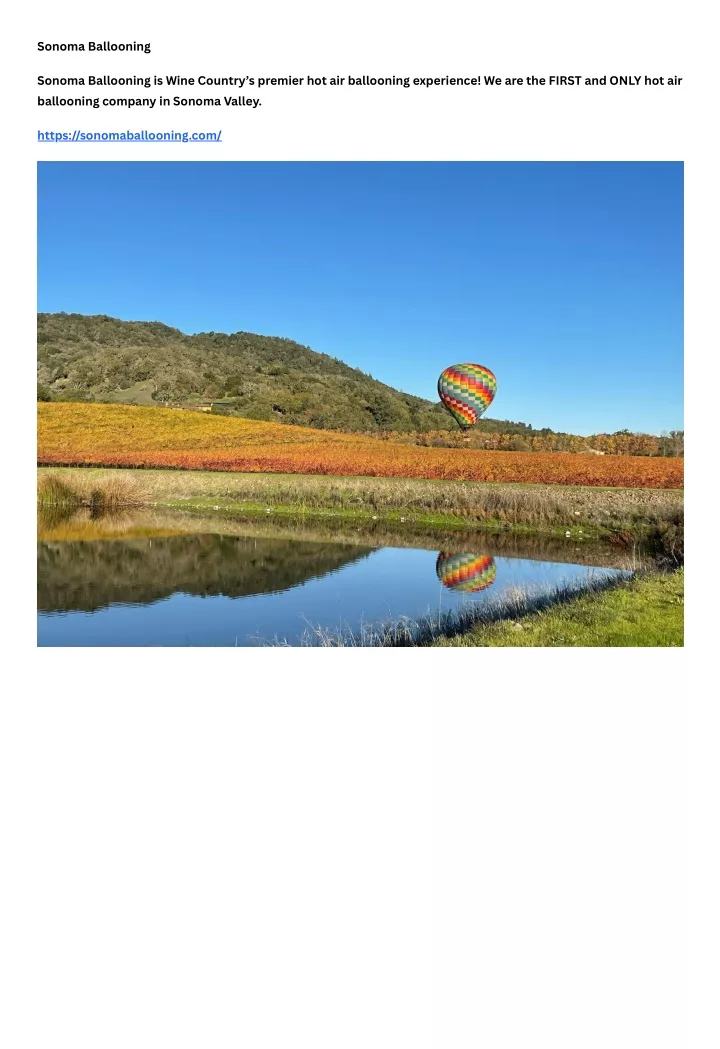 sonoma ballooning