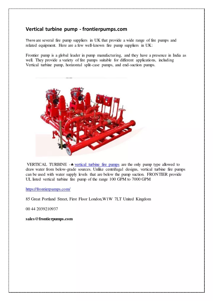 vertical turbine pump frontierpumps com