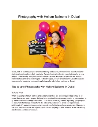 Photography with Helium Balloons in Dubai
