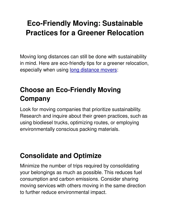 eco friendly moving sustainable practices for a greener relocation