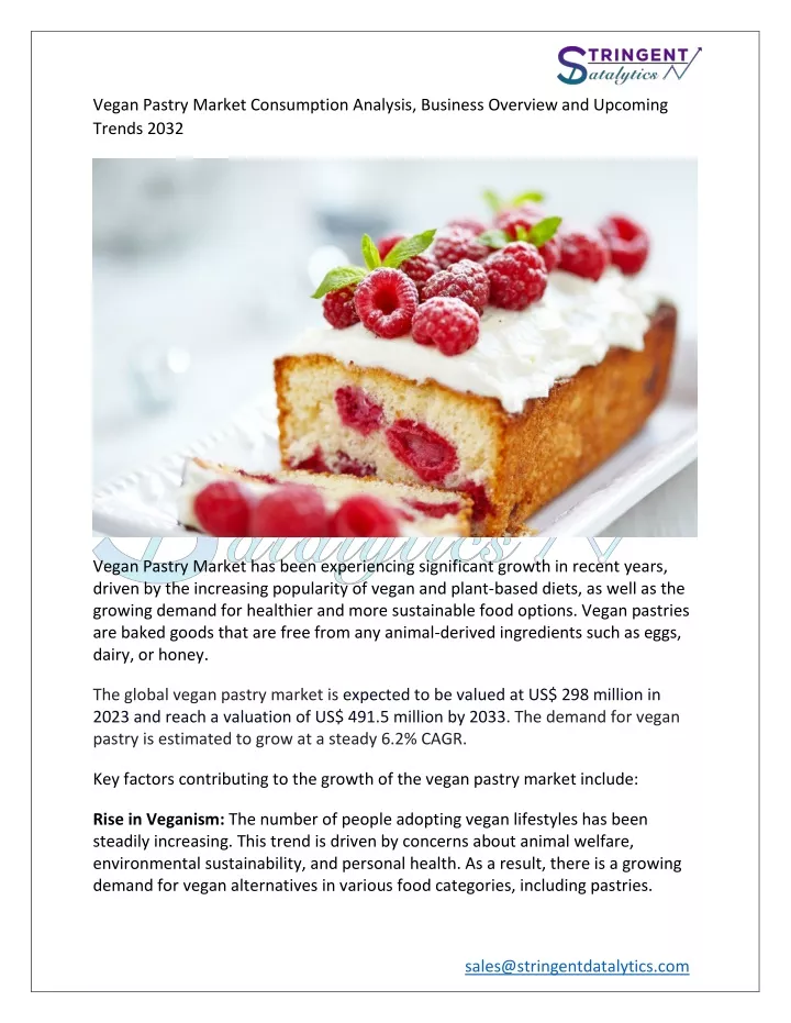 vegan pastry market consumption analysis business