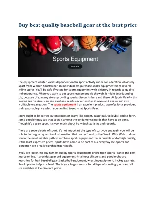 Buy best quality baseball gear at the best price