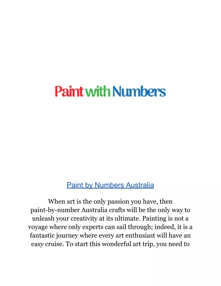 paint by numbers australia