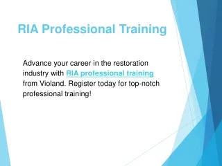 RIA Professional Training