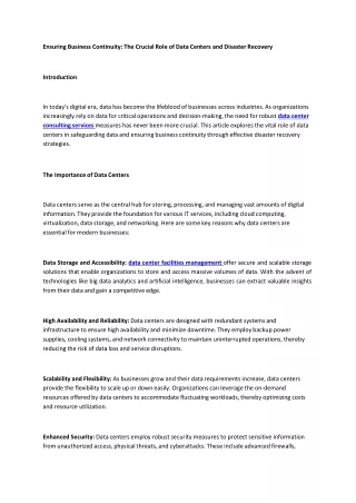 ensuring business continuity the crucial role