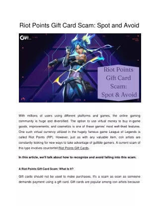 Riot Points Gift Card Scam_ Spot and Avoid
