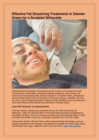 effective fat dissolving treatments in daimler