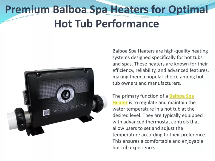 premium balboa spa heaters for optimal